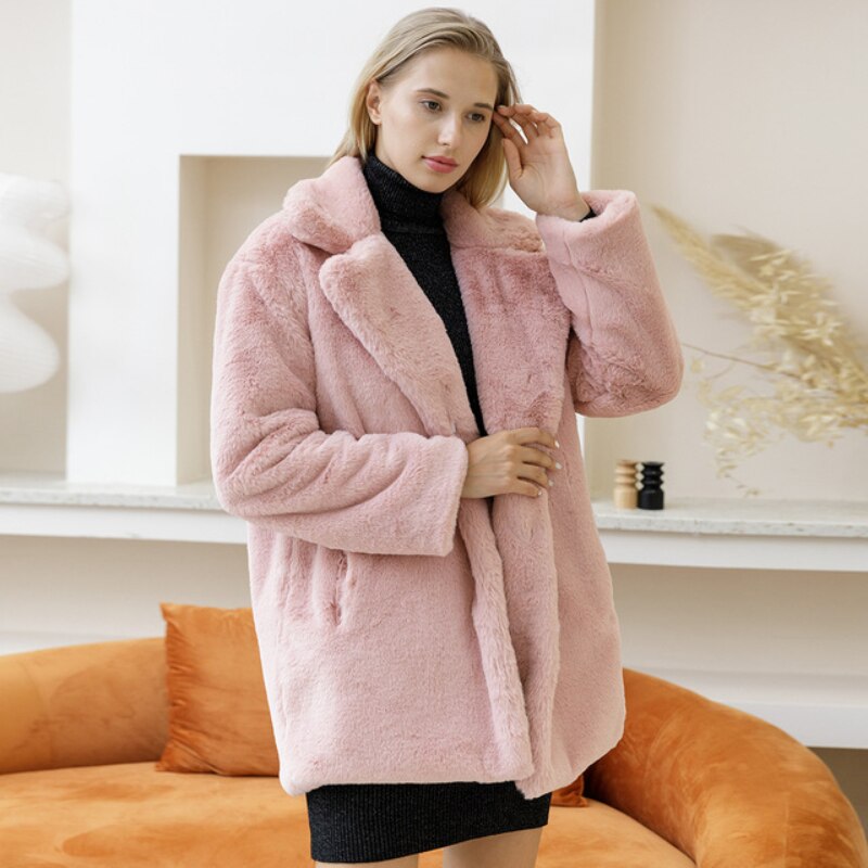 Autumn Winter New Women Faux Fur Coat Elegant