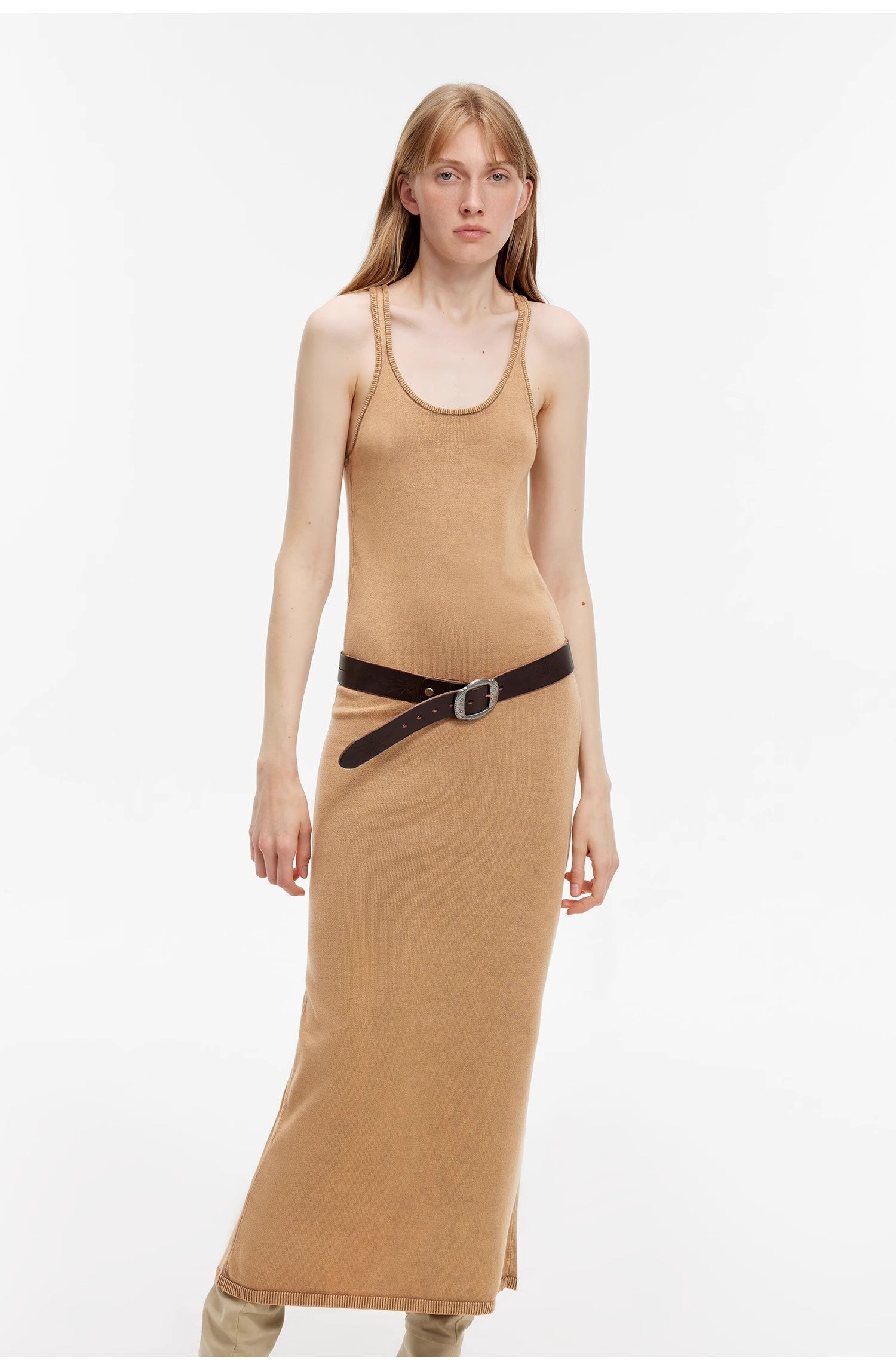 "Cool Girl Recipe" Luxury Brand Exclusive Ferment-Washed Distressed Vest Dress