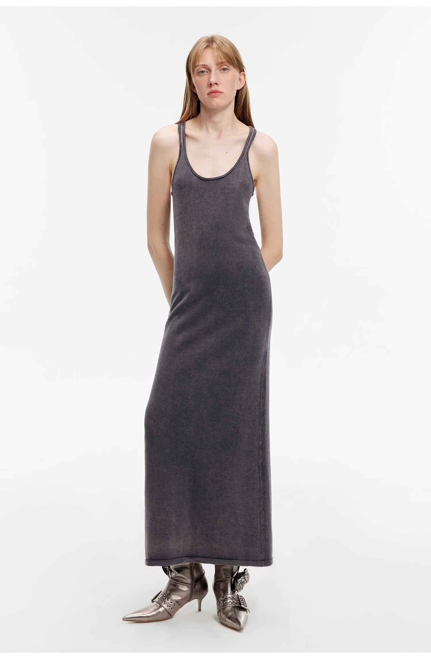 "Cool Girl Recipe" Luxury Brand Exclusive Ferment-Washed Distressed Vest Dress