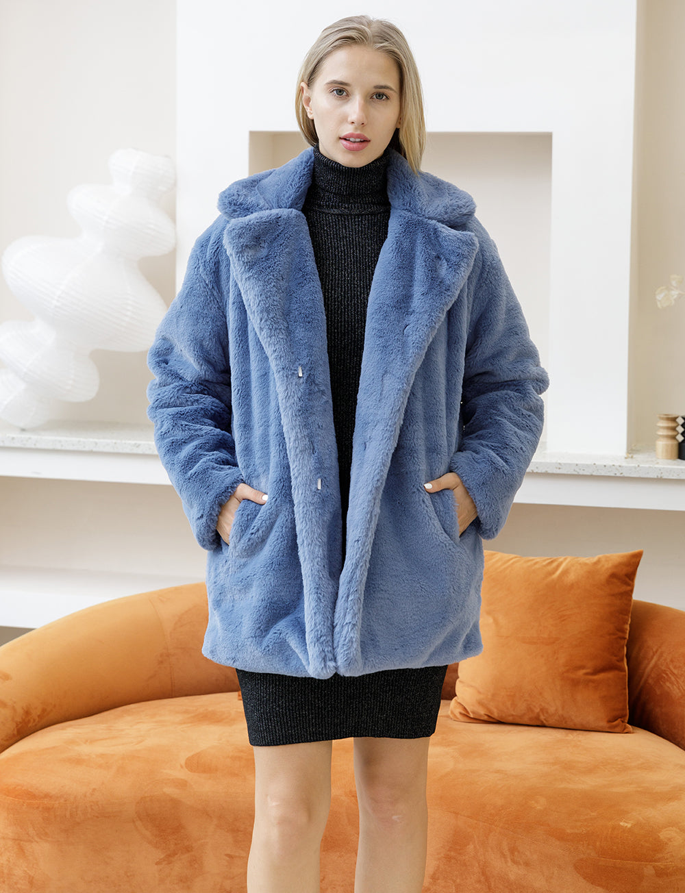 Autumn Winter New Women Faux Fur Coat Elegant