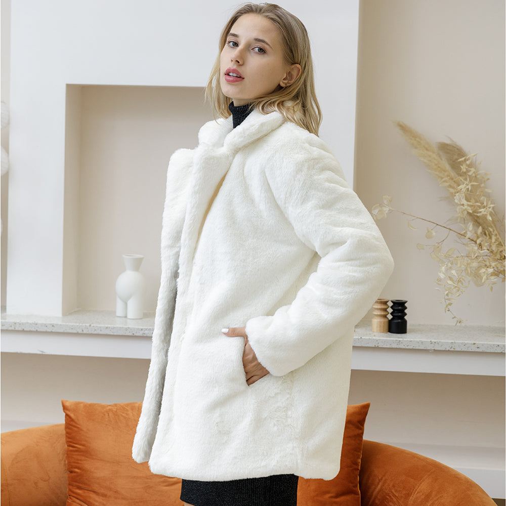 Autumn Winter New Women Faux Fur Coat Elegant