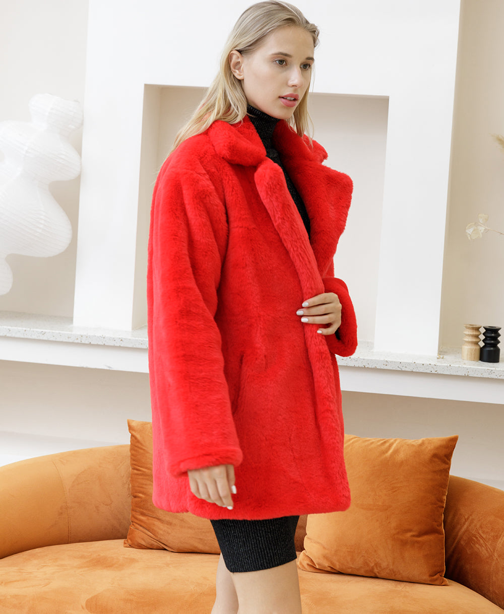 Autumn Winter New Women Faux Fur Coat Elegant